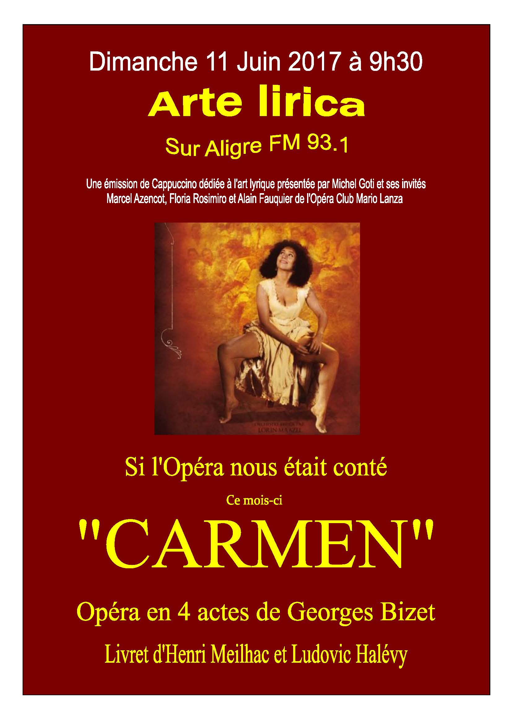 Affiche Carmen - portrait 11 juin 2017