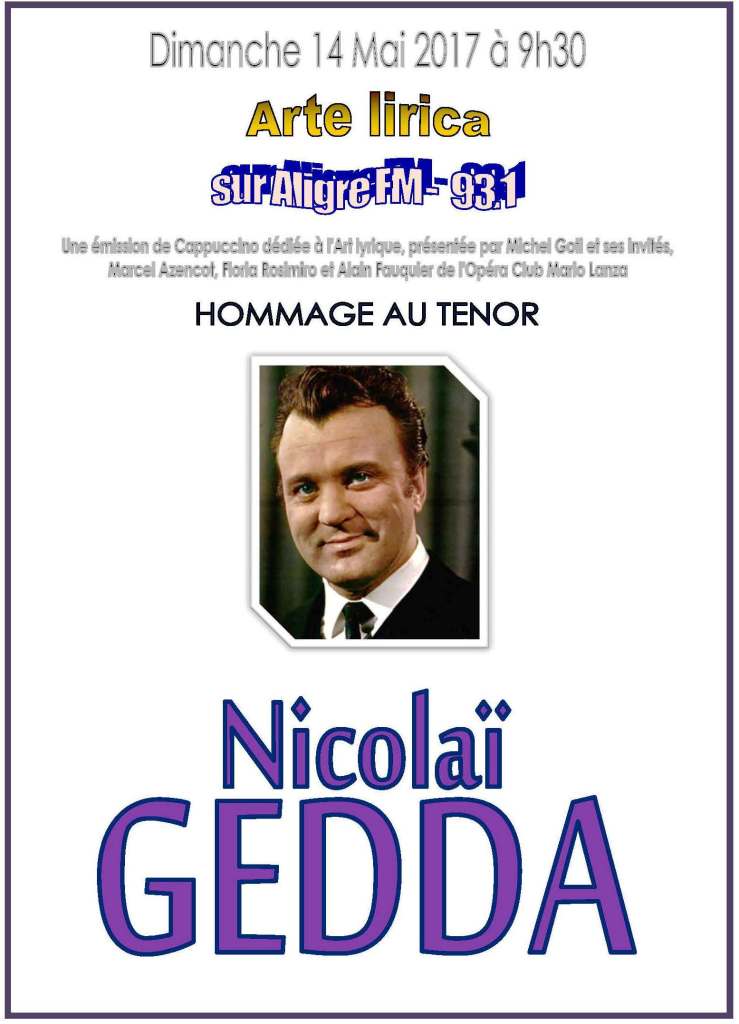 Affiche Hommage à Nicolai Gedda-portrait